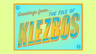 Klezbos logo as postcard